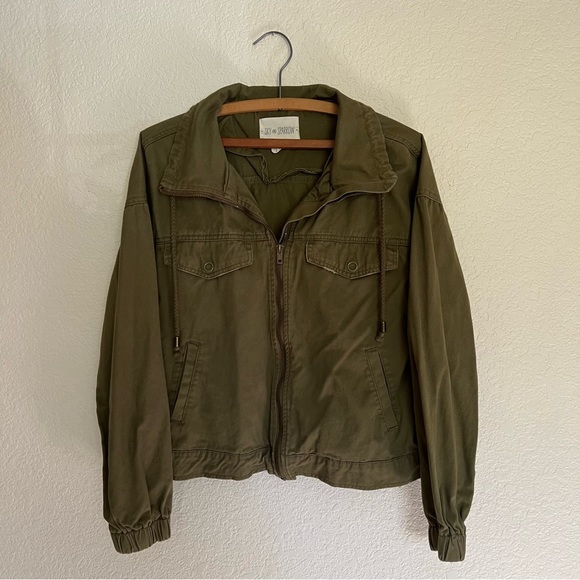 Women's Sky and Sparrow Army Green Jacket Size M 100% Cotton - Picture 1 of 3
